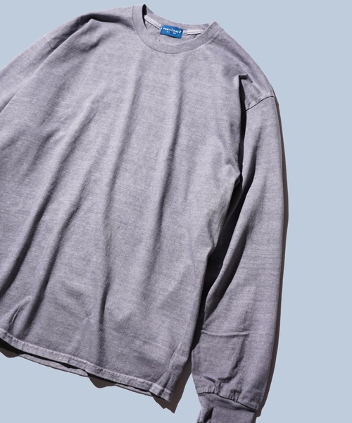 TOWNCRAFT(タウンクラフト)の「TOWNCRAFT / タウンクラフト 90S PIGMENT LS TEE ピグメントダイ 無地 長袖Tシャツ(Tシャツ/カットソー・メンズ・グレー/ターコイズブルー/ネイビー/パープル/ライトグリーン/ピンク/ブラック/ブルーグレー/ライトブルー/オリーブ・MEDIUM/LARGE/X-LARGE/XX-LARGE)」の2枚目の写真