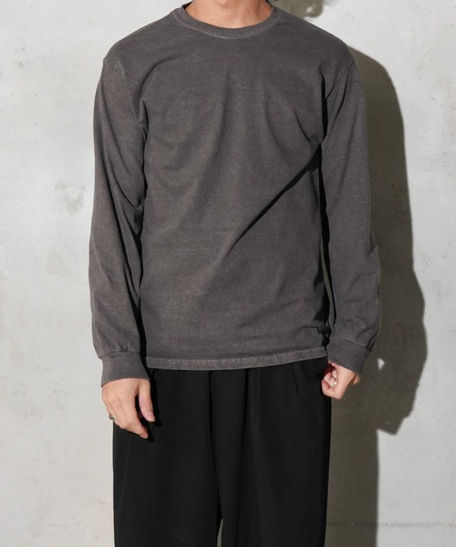 TOWNCRAFT(タウンクラフト)の「TOWNCRAFT / タウンクラフト 90S PIGMENT LS TEE ピグメントダイ 無地 長袖Tシャツ(Tシャツ/カットソー・メンズ・グレー/ターコイズブルー/ネイビー/パープル/ライトグリーン/ピンク/ブラック/ブルーグレー/ライトブルー/オリーブ・MEDIUM/LARGE/X-LARGE/XX-LARGE)」の11枚目の写真