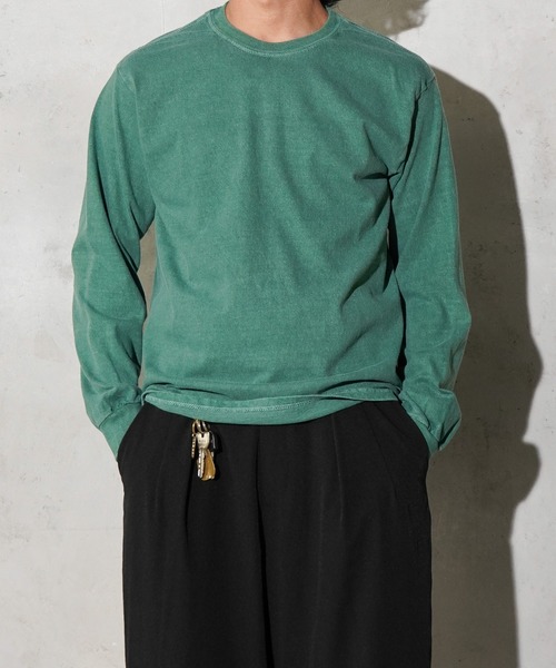 TOWNCRAFT(タウンクラフト)の「TOWNCRAFT / タウンクラフト 90S PIGMENT LS TEE ピグメントダイ 無地 長袖Tシャツ(Tシャツ/カットソー・メンズ・グレー/ターコイズブルー/ネイビー/パープル/ライトグリーン/ピンク/ブラック/ブルーグレー/ライトブルー/オリーブ・MEDIUM/LARGE/X-LARGE/XX-LARGE)」の17枚目の写真