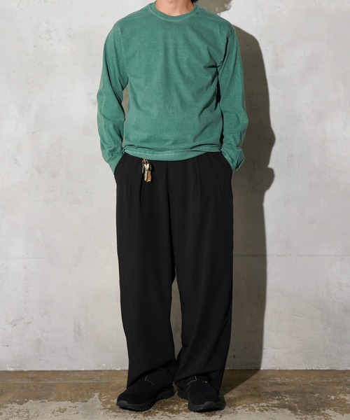 TOWNCRAFT(タウンクラフト)の「TOWNCRAFT / タウンクラフト 90S PIGMENT LS TEE ピグメントダイ 無地 長袖Tシャツ(Tシャツ/カットソー・メンズ・グレー/ターコイズブルー/ネイビー/パープル/ライトグリーン/ピンク/ブラック/ブルーグレー/ライトブルー/オリーブ・MEDIUM/LARGE/X-LARGE/XX-LARGE)」の18枚目の写真
