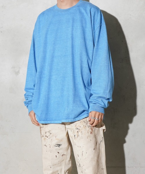 TOWNCRAFT(タウンクラフト)の「TOWNCRAFT / タウンクラフト 90S PIGMENT LS TEE ピグメントダイ 無地 長袖Tシャツ(Tシャツ/カットソー・メンズ・グレー/ターコイズブルー/ネイビー/パープル/ライトグリーン/ピンク/ブラック/ブルーグレー/ライトブルー/オリーブ・MEDIUM/LARGE/X-LARGE/XX-LARGE)」の21枚目の写真