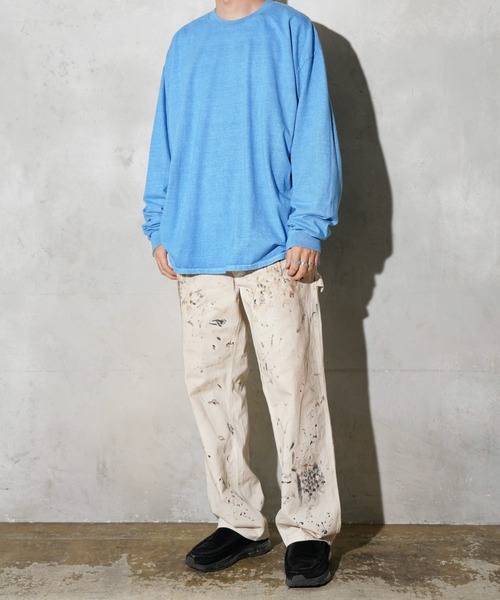 TOWNCRAFT(タウンクラフト)の「TOWNCRAFT / タウンクラフト 90S PIGMENT LS TEE ピグメントダイ 無地 長袖Tシャツ(Tシャツ/カットソー・メンズ・グレー/ターコイズブルー/ネイビー/パープル/ライトグリーン/ピンク/ブラック/ブルーグレー/ライトブルー/オリーブ・MEDIUM/LARGE/X-LARGE/XX-LARGE)」の22枚目の写真