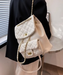 バックパック/リュック（ホワイト/白色系・キルティング）ファッション