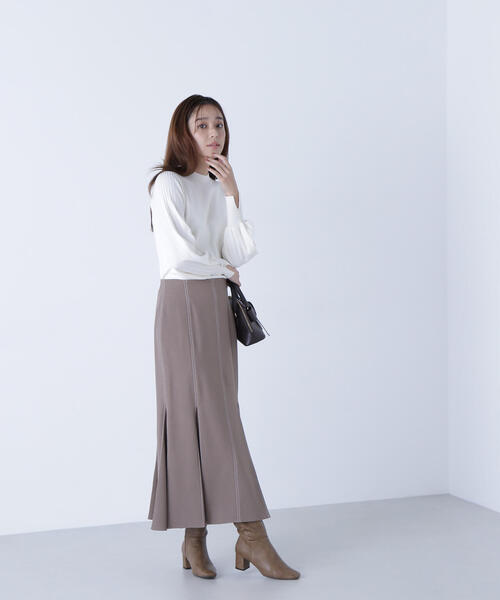 NATURAL BEAUTY BASIC（ナチュラルビューティーベーシック）の「◇プリーツスリーブニット（ニット/セーター・レディース・チャコールグレー/ライトグリーン/グレー/オフホワイト・FREE）」の10枚目の写真