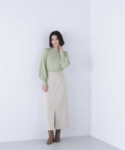 NATURAL BEAUTY BASIC（ナチュラルビューティーベーシック）の「◇プリーツスリーブニット（ニット/セーター・レディース・チャコールグレー/ライトグリーン/グレー/オフホワイト・FREE）」の16枚目の写真