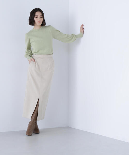 NATURAL BEAUTY BASIC（ナチュラルビューティーベーシック）の「◇プリーツスリーブニット（ニット/セーター・レディース・チャコールグレー/ライトグリーン/グレー/オフホワイト・FREE）」の20枚目の写真