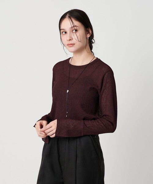 BEAUTY&YOUTH UNITED ARROWS(ビューティーアンドユースユナイテッドアローズ)の「レースカフス ロングスリーブ カットソー(Tシャツ/カットソー・レディース・ワイン/ブラック/オフホワイト・FREE)」の7枚目の写真