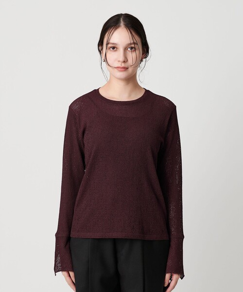 BEAUTY&YOUTH UNITED ARROWS(ビューティーアンドユースユナイテッドアローズ)の「レースカフス ロングスリーブ カットソー(Tシャツ/カットソー・レディース・ワイン/ブラック/オフホワイト・FREE)」の5枚目の写真