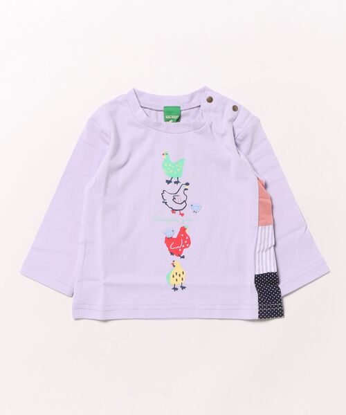 RAGMART(ラグマート)の「にわとりさんTシャツ(Tシャツ/カットソー・キッズ・グリーン/パープル/オフホワイト・90cm/80cm/70cm)」の3枚目の写真