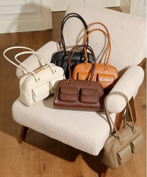 NiiNa / ニーナ 】高品質牛革ロングショルダー2ポケットボストン