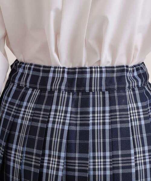 PINK-latte(ピンクラテ)の「【2026年入卒・セレモニー・卒服】チェックプリーツスカート(スカート・キッズ・ネイビー/ライトベージュ・15 /16)」の7枚目の写真