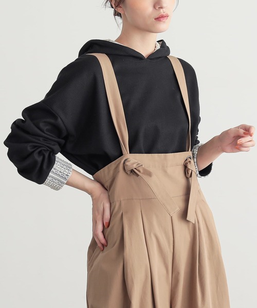 n'OrLABEL（ノアールレーベル）の「【機能素材】『レース切替ワッフルフードカットソー』（パーカー・レディース・ブルー/ブラック・FREE）」の14枚目の写真