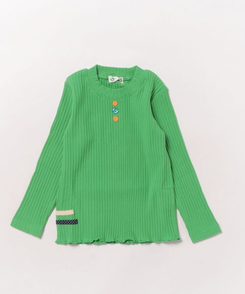 RAGMART(ラグマート)の「テレコ長袖Tシャツ(Tシャツ/カットソー・キッズ・アイボリー/ブラウン/グリーン/ピンク・100cm/110cm/120cm/130cm)」の3枚目の写真