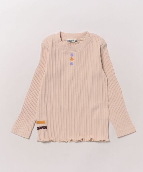 RAGMART(ラグマート)の「テレコ長袖Tシャツ(Tシャツ/カットソー・キッズ・アイボリー/ブラウン/グリーン/ピンク・100cm/110cm/120cm/130cm)」の2枚目の写真