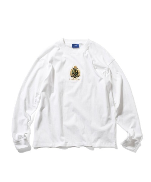 LFYT(エルエフワイティー)の「LFYT ラファイエット【Lafayette】- ヘリテージ エンブレム 長袖Tシャツ【HERITAGE EMBLEM L/S TEE LA250106】(Tシャツ/カットソー・メンズ・ブラック/ダークブラウン/ホワイト・M/XXL/XL/L/S)」の2枚目の写真