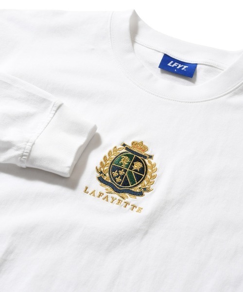 LFYT(エルエフワイティー)の「LFYT ラファイエット【Lafayette】- ヘリテージ エンブレム 長袖Tシャツ【HERITAGE EMBLEM L/S TEE LA250106】(Tシャツ/カットソー・メンズ・ブラック/ダークブラウン/ホワイト・M/XXL/XL/L/S)」の7枚目の写真