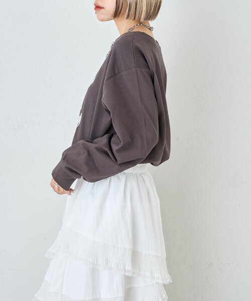 w closet（ダブルクローゼット）の「DOGロンT（Tシャツ/カットソー・レディース・イエロー/チャコールグレー/アイボリー・FREE）」の4枚目の写真