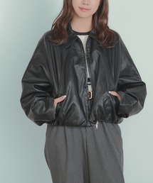 【上品さの中に抜け感をプラス】短丈ドロップショルダーブルゾン