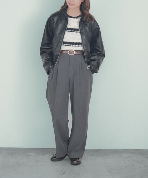 H.TOKYO(エイチトウキョウ)の「【上品さの中に抜け感をプラス】短丈ドロップショルダーブルゾン(ブルゾン・レディース・アッシュブラウン/ブラック・FREE)」の19枚目の写真