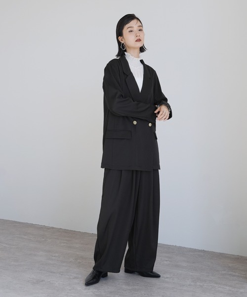 Yeoun(ヨウン)の「リラックスタックイージーパンツ【セットアップ対応】(その他パンツ・レディース・ブラック/ネイビー・FREE)」の10枚目の写真