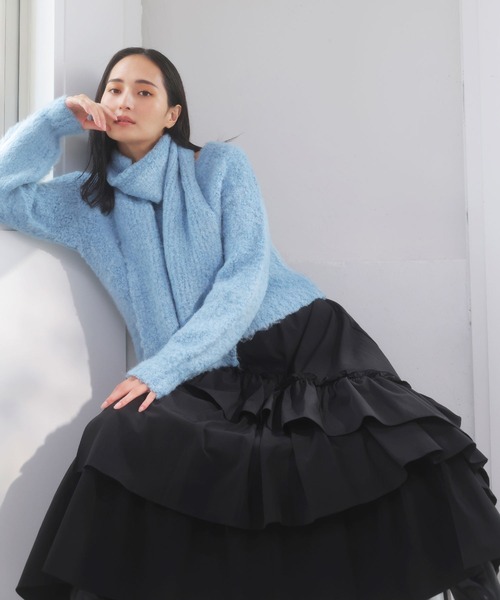 NOELA（ノエラ）の「ティアードフリルスカート（スカート・レディース・ブラック/オフホワイト/グレー・S/M）」の3枚目の写真