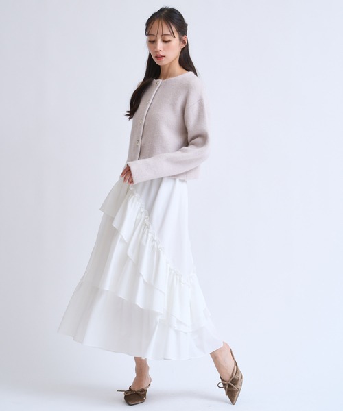 NOELA（ノエラ）の「ティアードフリルスカート（スカート・レディース・ブラック/オフホワイト/グレー・S/M）」の21枚目の写真