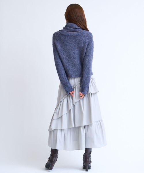 NOELA（ノエラ）の「ティアードフリルスカート（スカート・レディース・ブラック/オフホワイト/グレー・S/M）」の4枚目の写真