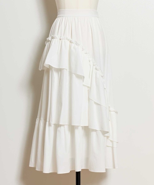 NOELA（ノエラ）の「ティアードフリルスカート（スカート・レディース・ブラック/オフホワイト/グレー・S/M）」の7枚目の写真