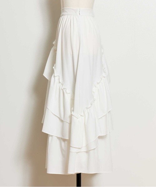 NOELA（ノエラ）の「ティアードフリルスカート（スカート・レディース・ブラック/オフホワイト/グレー・S/M）」の6枚目の写真