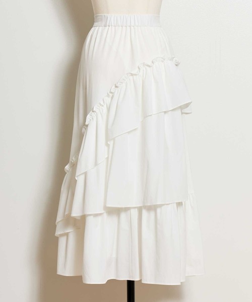 NOELA（ノエラ）の「ティアードフリルスカート（スカート・レディース・ブラック/オフホワイト/グレー・S/M）」の9枚目の写真