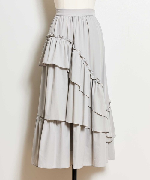NOELA（ノエラ）の「ティアードフリルスカート（スカート・レディース・ブラック/オフホワイト/グレー・S/M）」の11枚目の写真