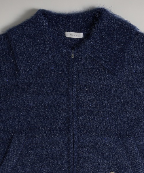 MUHET（ミュエータ）の「sequin zip-up knit cardigan / スパンコールジップニットカーディガン（カーディガン/ボレロ・レディース・チャコールグレー/ネイビー/ベージュ/ブラウン/カーキ・FREE）」の14枚目の写真