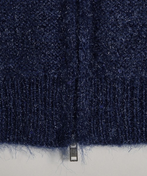 MUHET（ミュエータ）の「sequin zip-up knit cardigan / スパンコールジップニットカーディガン（カーディガン/ボレロ・レディース・チャコールグレー/ネイビー/ベージュ/ブラウン/カーキ・FREE）」の16枚目の写真