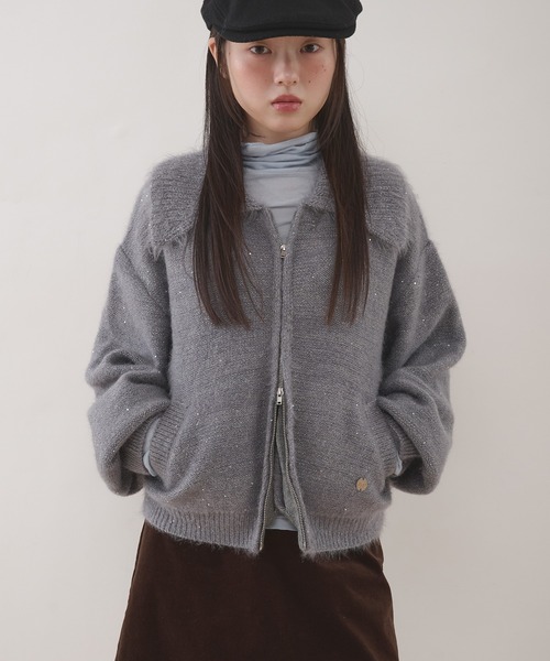 チャコールニットみゅー様 スパンコールニットトップス｜WOMEN｜250HAC70-570H｜AZUL BY MOUSSY