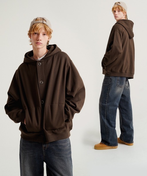 WV PROJECT(ダブリューブイプロジェクト)の「【WV PROJECT】Relax stadium hood jumper/JJOT7730(パーカー・メンズ・チョコ/ブラック/クリーム/グレー/ブラウン・M/L/LL)」の20枚目の写真