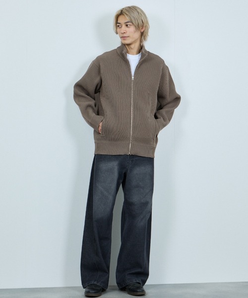 NAVY(ネイビー)の「NAVY アゼドライバーズニット【手洗い可能】(カーディガン/ボレロ・メンズ・ベージュ/ブラック・L/M/S/XL)」の9枚目の写真