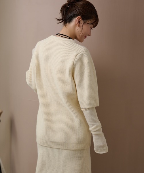LAULEN（ローレン）の「cape half sleeve knit skirt 4 set /ハイネックケープ付ニットスカート4点セット（セットアップ・レディース・アイボリー/チャコールグレー/ベージュ・FREE）」の20枚目の写真