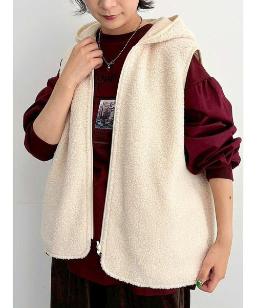 SM2（エスエムツー）の「リバーシブルボアベスト（ベスト・レディース・モカ/チャコール/キナリ・F）」の6枚目の写真