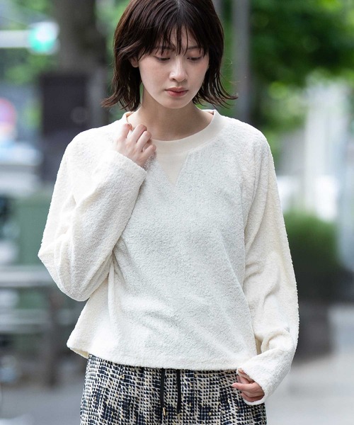 Munich（ミューニック）の「チンチララグランスリーブプルオーバー（Tシャツ/カットソー・レディース・キャメル/ブラック/アイボリー・FREE）」の17枚目の写真