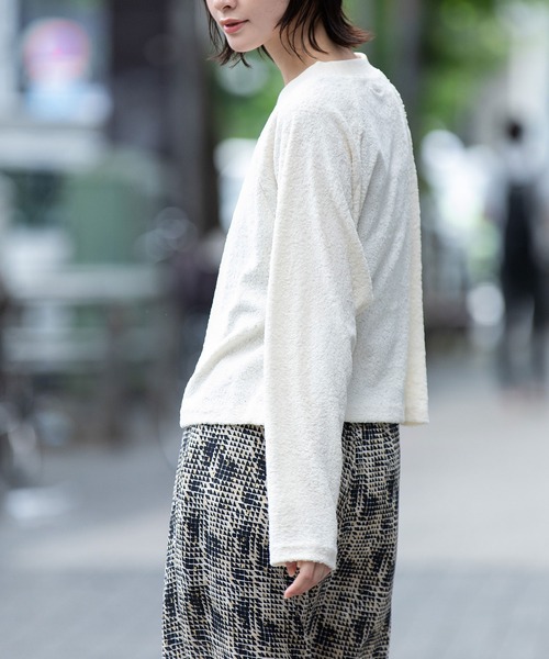 Munich（ミューニック）の「チンチララグランスリーブプルオーバー（Tシャツ/カットソー・レディース・キャメル/ブラック/アイボリー・FREE）」の19枚目の写真