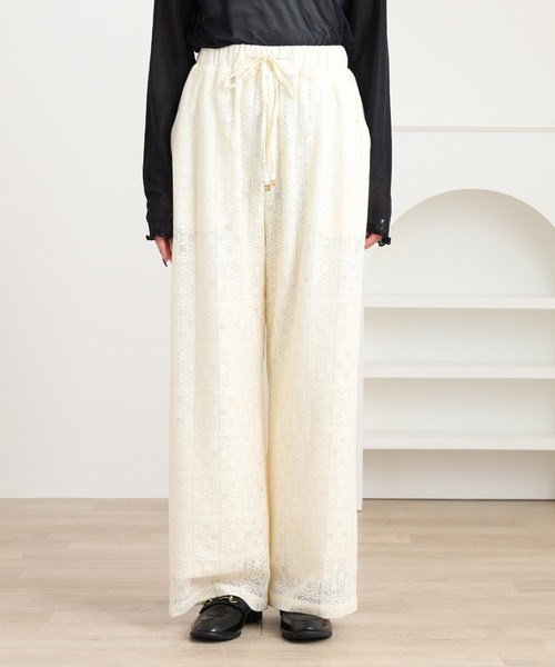 Brownie（ブラウニー）の「スクエアレースイージーパンツ（その他パンツ・レディース・ブラック/アイボリー/ブラウン・FREE）」の20枚目の写真