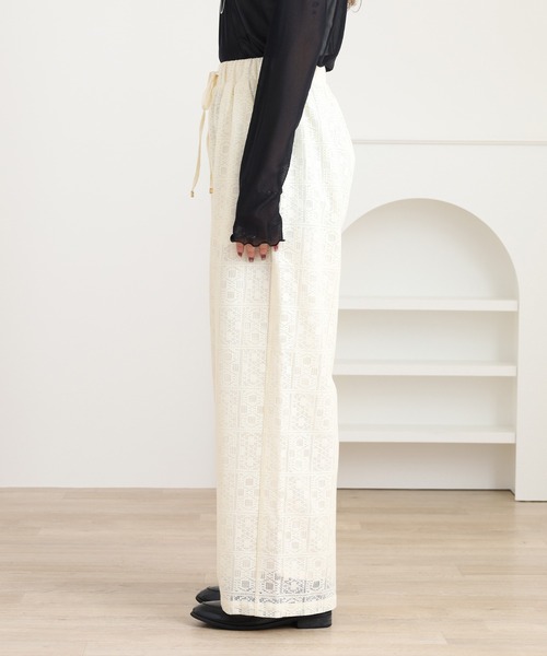 Brownie（ブラウニー）の「スクエアレースイージーパンツ（その他パンツ・レディース・ブラック/アイボリー/ブラウン・FREE）」の21枚目の写真