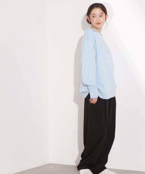 N.(N. Natural Beauty Basic)(エヌエヌナチュラルビューティーベーシック)の「【PS/低身長サイズ】カーブパンツ(その他パンツ・レディース・オフホワイト/ブラック・MEDIUM/P/S)」の11枚目の写真