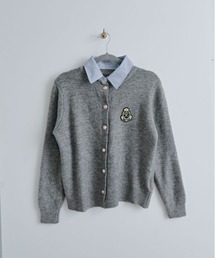 PERVERZE グレー系ストライプ ニットセーター ニット/セーター（グレー/灰色系・ストライプ柄）ファッション