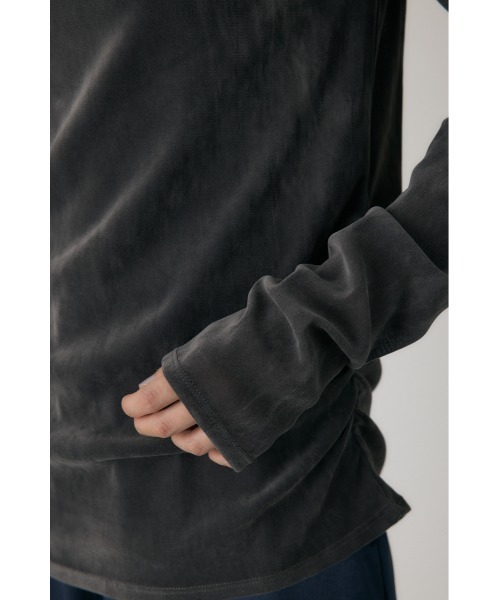 crie conforto(クリーコンフォルト)の「シアーベロアライクトップス 冬服 / 長袖 / ロンT(Tシャツ/カットソー・レディース・グレー/ブラック/アイボリー/ライトブルー・FREE)」の12枚目の写真