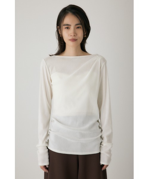 crie conforto(クリーコンフォルト)の「シアーベロアライクトップス 冬服 / 長袖 / ロンT(Tシャツ/カットソー・レディース・グレー/ブラック/アイボリー/ライトブルー・FREE)」の11枚目の写真