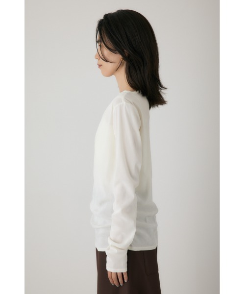 crie conforto(クリーコンフォルト)の「シアーベロアライクトップス 冬服 / 長袖 / ロンT(Tシャツ/カットソー・レディース・グレー/ブラック/アイボリー/ライトブルー・FREE)」の15枚目の写真