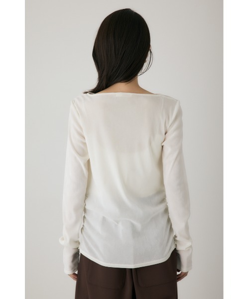 crie conforto(クリーコンフォルト)の「シアーベロアライクトップス 冬服 / 長袖 / ロンT(Tシャツ/カットソー・レディース・グレー/ブラック/アイボリー/ライトブルー・FREE)」の16枚目の写真