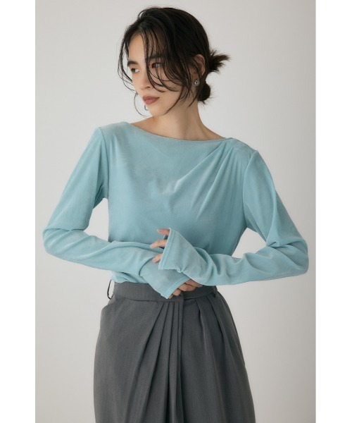 crie conforto(クリーコンフォルト)の「シアーベロアライクトップス 冬服 / 長袖 / ロンT(Tシャツ/カットソー・レディース・グレー/ブラック/アイボリー/ライトブルー・FREE)」の21枚目の写真
