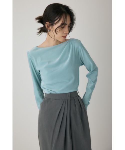crie conforto(クリーコンフォルト)の「シアーベロアライクトップス 冬服 / 長袖 / ロンT(Tシャツ/カットソー・レディース・グレー/ブラック/アイボリー/ライトブルー・FREE)」の22枚目の写真